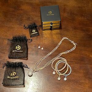 Pandora’s Box - 3 piece set. NWTS. Earrings, Necklace, and 3 Bracelets.